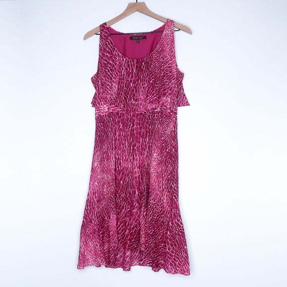 Cynthia Steffe Womens Silk Dress Size 8 Pink Purple Crocodile Wedding‎ Cocktail - Picture 1 of 10